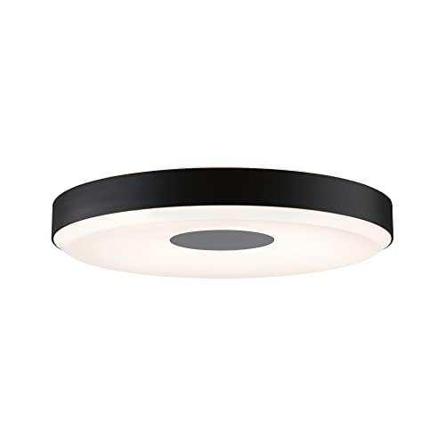 Paulmann 79778 LED Ceiling Light Smart Home Zigbee Puric Pane Effect 400 mm 200/1900lm 230V 16/1.5W Dimmable Ceiling Light Black Grey 2700K