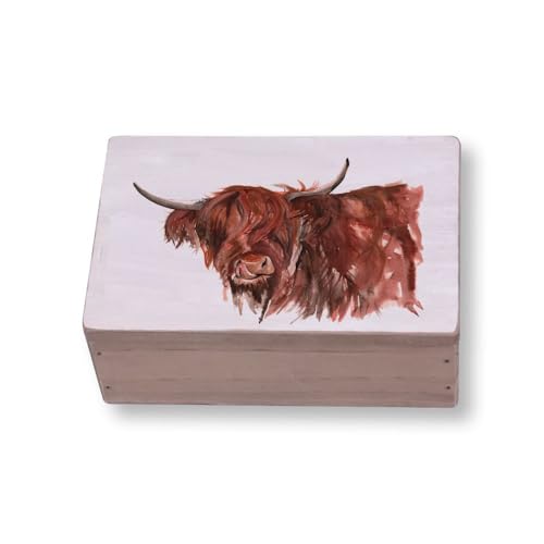 Nauticalia Meg Hawkins Highland Cattle Box, 15x10cm
