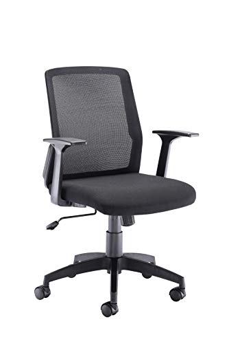 Office Hippo Desk Chair, Ergonomic Office Chair For Home & Office With Breathable Mesh Backrest, Fixed Arms For Comfort & Support, Computer Chair For Daily Use, Up To 115kg Weight, Black