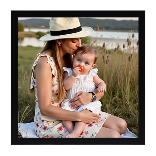 Ditwis 8x8 Photo Frame Black, Classic Square Picture Frame for Living Room, Bedroom and Office, Wall or Desk Display