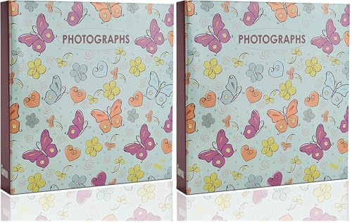 Arpan Photo Album Memo Slip In Case Photo Album For 200 x 4 x 6 Inch / 10x15 cm Photos (Butterflies) (Pack of 2)