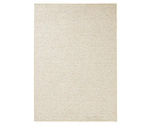 BT Carpet Wolly Rug - Living Room Rug Flat Weave Short Pile Wool Look Wool Skandi Look Dining Room Living Room Children's Room Bedroom - Cream, 60 x 90 cm