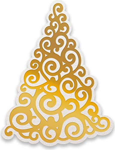"Couture Creations Cut FOIL Emboss Dies Xmas, Curling Christmas Tree 2""X2.6"", One Size"