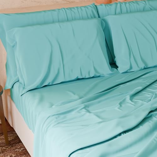 PETTI Artigiani Italiani-Piece French Queen Size Sheet Set, Soft and Breathable, Complete Bed Set with Top Sheet, Fitted Sheet with Elasticated Corners and 2 Pillowcases Tiffany Sheets