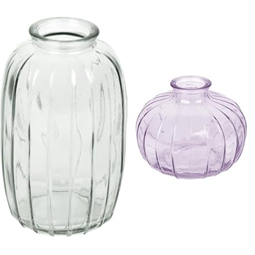 Talking Tables Clear Glass Bud Vase for flowers, s & Talking Tables Lilac Glass Bud Vase for flowers, s Table Decor Bundle