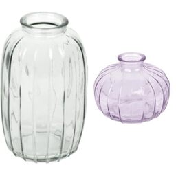 Talking Tables Clear Glass Bud Vase for flowers, s & Talking Tables Lilac Glass Bud Vase for flowers, s Table Decor Bundle
