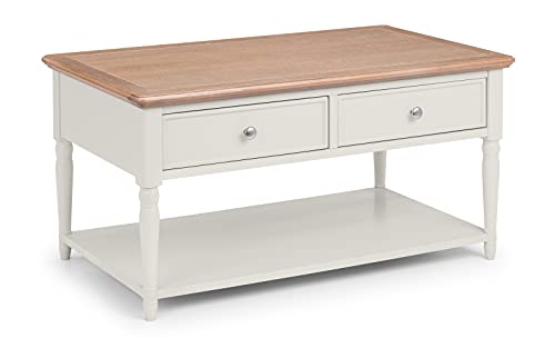 Julian Bowen Provence Coffee Table, 2 Drawer, Oak/Grey - H50 x W100 x D60cm