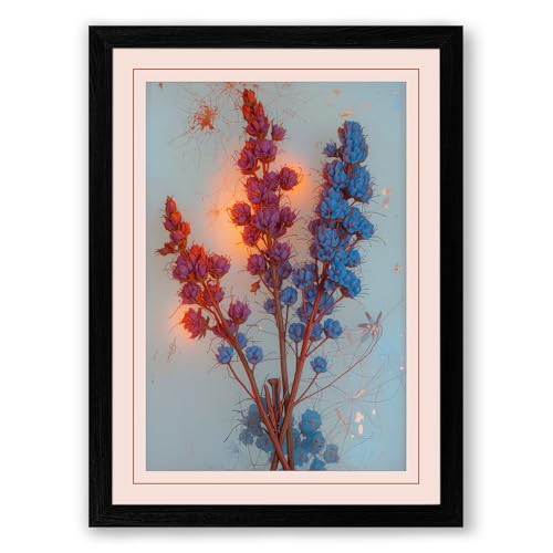 Dreaming Botanical Framed Wall Art Print A1 (84.1×59.4cm) Black, Wall Decor for Living Room, Bedroom, Office & Home, Ready to Hang, Art Gift