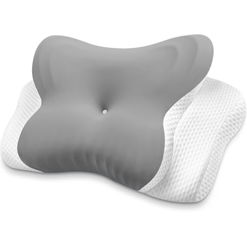 MISSCOZY Pillowcase Just for Model Number HK30001,for Butterfly Ergonomic Side Sleeper Pillow Orthopedic Cervical Pillowcase, Anti Snore Sleep Apnea,Washable Cover,1PCS(Grey)