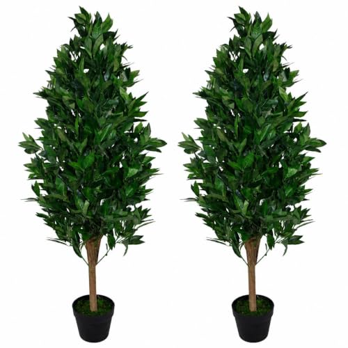 Leaf Design UK Pair of Artificial Bay Topiary Ball Trees