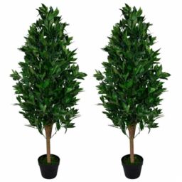 Leaf Design UK Pair of Artificial Bay Topiary Ball Trees