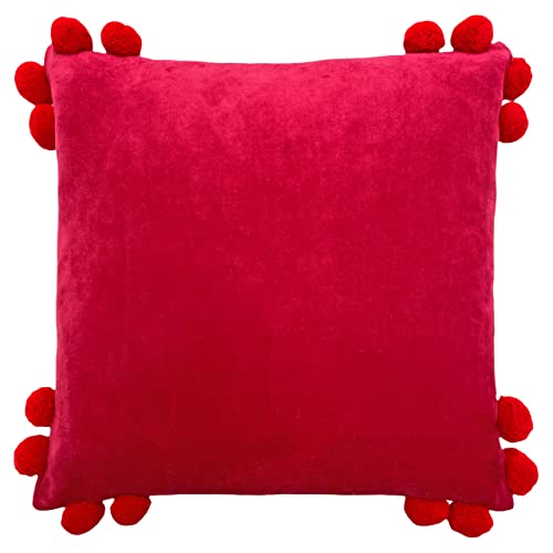furn. Hoola Polyester Filled Cushion, Cotton, Fuchsia/Red