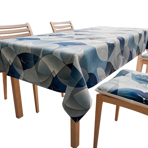 PETTI Artigiani Italiani - Table Cloth, Table Cloth, Kitchen Tablecloth in Cotton Design Lidia Blue X18 Seats (140 x 360 cm) 100% Made in Italy