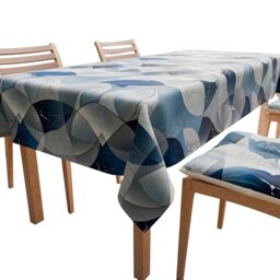 PETTI Artigiani Italiani - Table Cloth, Table Cloth, Kitchen Tablecloth in Cotton Design Lidia Blue X18 Seats (140 x 360 cm) 100% Made in Italy