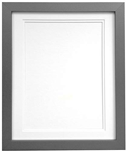 "H7 Silver Picture Photo Frame With White Double Mount 16""X12"" for Pic Size 12""x8"""