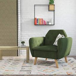 Novogratz Teresa Memory Foam Accent Chair Green Velvet
