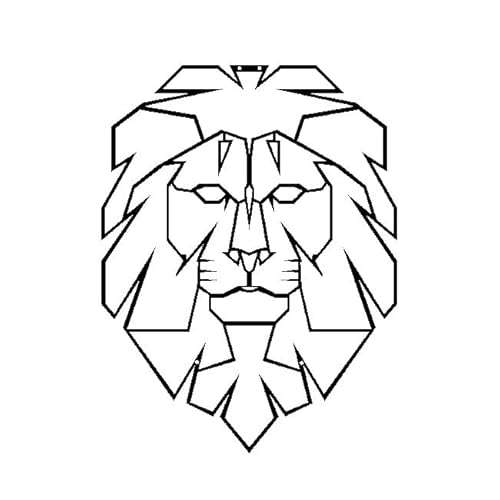 Homemania HOMESRV-22 Wall Decoration - Wall Art - Animals, Lion - for Living Room, Bedroom - Black on Metal, 35 x 1.5 x 50 cm