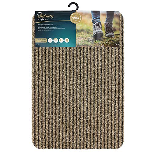 JVL Infinity Entrance Door Mat, Beige, 50cm x 75cm