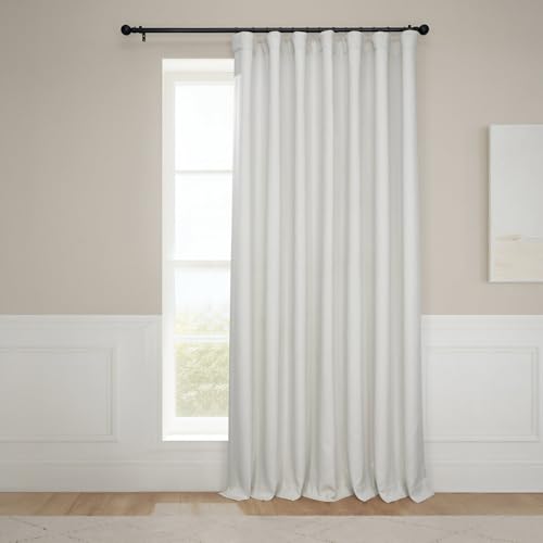 HPD Half Price Drapes BOCH-LN-DW-P Extra Wide Linen Room Darkening Curtain (1 Panel) 100 X 120, BOCH-LN1856-120-DW, Birch