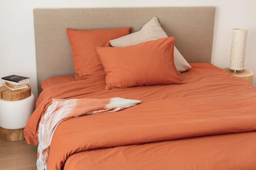 Cap Ferret Washed Cotton Duvet Cover, 220 cm x 240 cm, Ginger