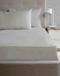 Rapport Home Microfibre Silver Double Fitted Sheet Luxury Easy Care Non-Iron Bedding