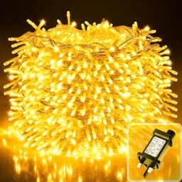 LEDYA 300 LED String Lights Mains Powered, 30M/98.4ft Warm White Fairy Lights Outdoor Indoor, Waterproof with 8 Modes for Bedroom Garden Wedding Window Decoration