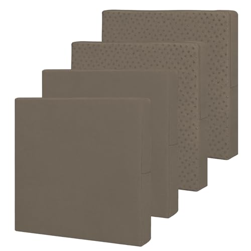 Easy-Going Waterproof Patio Cushion Covers ONLY Cover 20x18x4 inch 4 Pack Replacement Non-Slip Outdoor Seat Cushion Slipcover with Zipper. Taupe