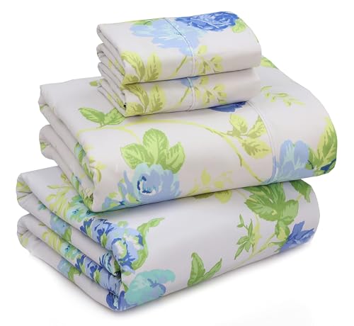 Ruvanti Queen Sheets Set, Brushed Microfiber Sheets 4 Pieces (1 Fitted Sheet, 1 Flat Sheet, 2 Pillowcases), with 15-inch Deep Pockets, Lightweight & Compfy Premium Hotel Bedding, Vitality