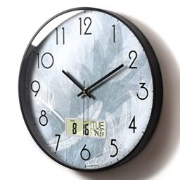 SCOAGE Silent Analogue Wall Clock Battery Operated, Colourful Non-Ticking Round for Bedroom/Living Room/Kitchen/Office (Silver, 12inch)