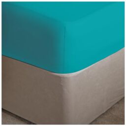 GC GAVENO CAVAILIA Easy Care Deep Fitted, Plain Dyed Bedding & Linen, Poly Cotton Non Iron Sheets, Polycotton, Teal, Super King