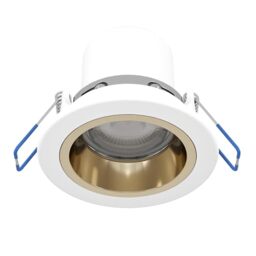 Eglo recessed Spotlight Yebra, Ø 8.7 cm, dimmable Bathroom Ceiling spot - white plastic, decorative silver/gold ring, warm to cool white, IP44