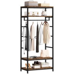 YITAHOME Clothes Rail Coat Rack Stand Shoe Storage Heavy Duty 4 Shelves