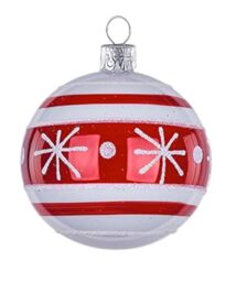 Set of 6 ornamental balls (Ø 7 cm) in hand-blown glass for Christmas tree