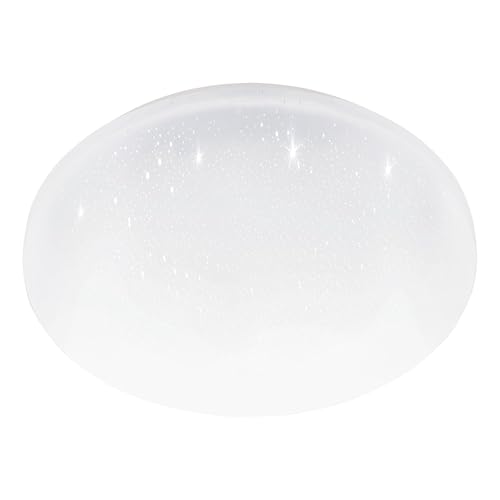 Eglo Pogliola-S Crystal Effect LED Ceiling lamp, Ø 31 cm/12.2 inches - living room, children’s room, kitchen, office, hallway lighting, steel and plastic flush mount wall light