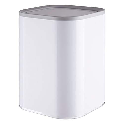Premier Housewares Bathroom/Kitchen Bin Durable With Lid Bins For Recycling Acrylic White Recycling Bins Practical Kitchen Bins 19 x 19 x 25