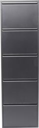 Kare Design Shoe cabinet Caruso, Anthracite, 173x50x15 cm, Metal, with 5 flaps, Shoe storage for 10 pairs of shoes, narrow, space-saving, tall, Shoe rack, Entryway