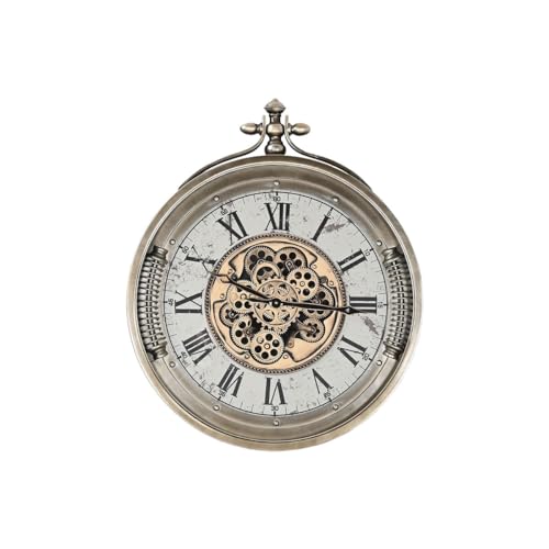 Home ESPRIT Wall Clock White Black Gold Glass Iron 66 x 10 x 80 cm