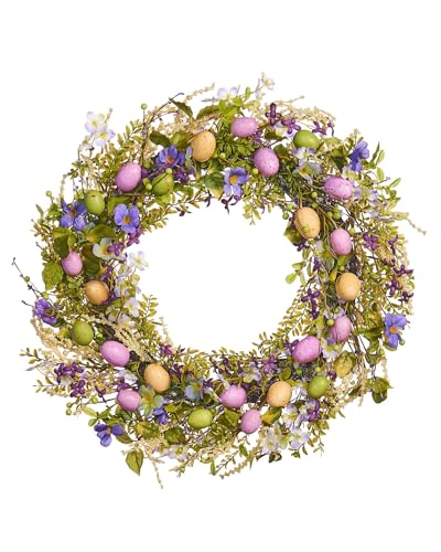 WeRChristmas Artificial Spring Wreath, Purple, 28 Inch (WRS-1008)