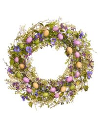 WeRChristmas Artificial Spring Wreath, Purple, 28 Inch (WRS-1008)