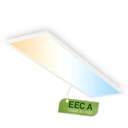 BRILONER - LED Panel with EEC A Light Source, 12.6W at 2860lm, Remote Control, Dimmable, CCT, LED Ceiling Panel, Living Room, Kitchen Lights Ceiling, Office Lights, 100x25x6 cm, White