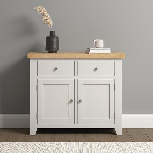 Seconique Windsor 2 Door 2 Drawer Sideboard in Ivory/Oak