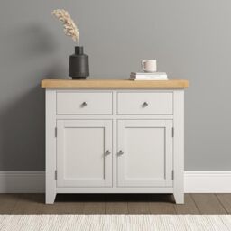 Seconique Windsor 2 Door 2 Drawer Sideboard in Ivory/Oak