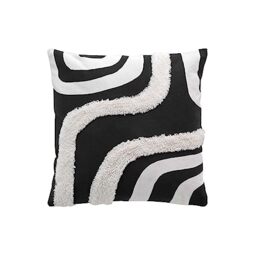 Douceur d'Intérieur, Cushion Cover (40 x 40 cm) Mirade Black, Printed Cotton Tufted