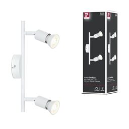 Paulmann Carolina 66764 Spotlight 2-Bulb Max. 2 x 10 Watt Ceiling Light White Matt Metal GU10 Ceiling Spotlight Without Bulb