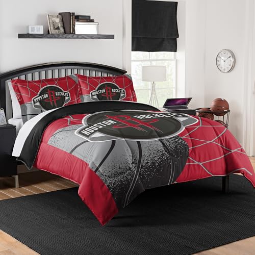 Northwest Houston Rockets Officially Licensed NBA Comforter Set ??? Full/Queen & Twin/Twin XL ??? Soft Bedding with Team Logo & Pillow Shams ??? Basketball Fan Bedroom Set, Full/Queen