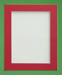 Frame Company Jellybean Range Green Wooden A2 Picture Photo Frame with Red Mount for Image A3 * Choice of Colours & Sizes* Fitted with Perspex