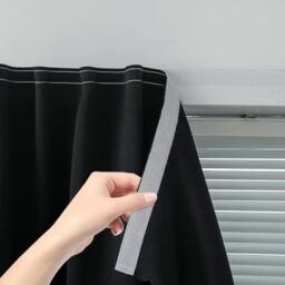 "Adhesive Blackout Curtains- Self Stick Shades Window Blinds Curtains No Rod Needed Easy to Hang Curtains, Use for Bedroom, Living Room, Dining Room, Kitchen, Home Office, 59""W X 84""L, Black, 1 Panel"