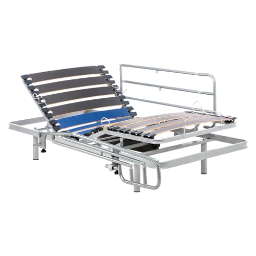 Geriafy – 3ft Single Electric Adjustable Bed Frame with Folding Bed Rails - Quiet Motor - Wireless Remote Control