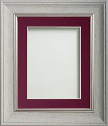 Frame Company Drummond Pale Grey Photo Frame, Plum Mount, 18x14 for 14x10 inch, fitted with perspex
