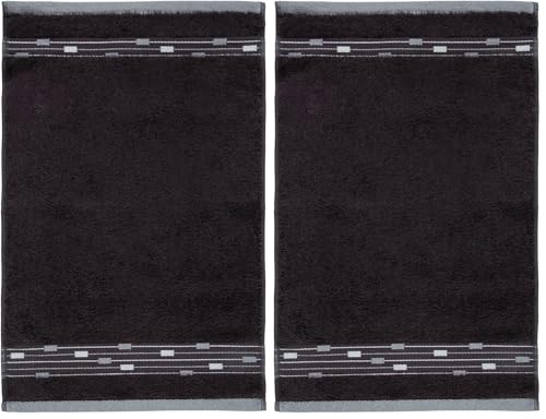 Frottana Magic guest towel 30 x 50 cm made of 100% cotton, graphite (Pack of 2)